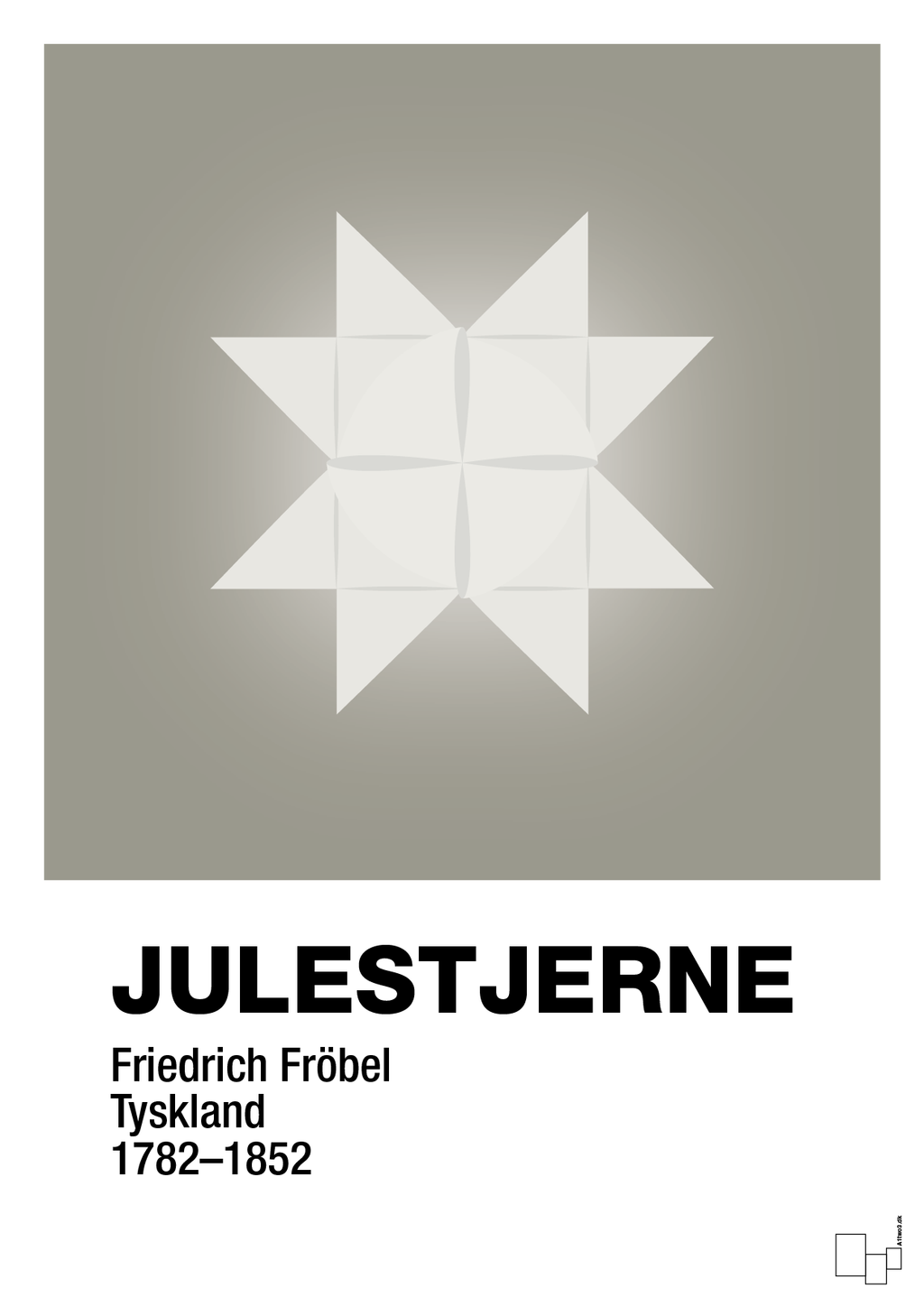 plakat: julepynt julestjerne - battleship gray-Jul-A1two3