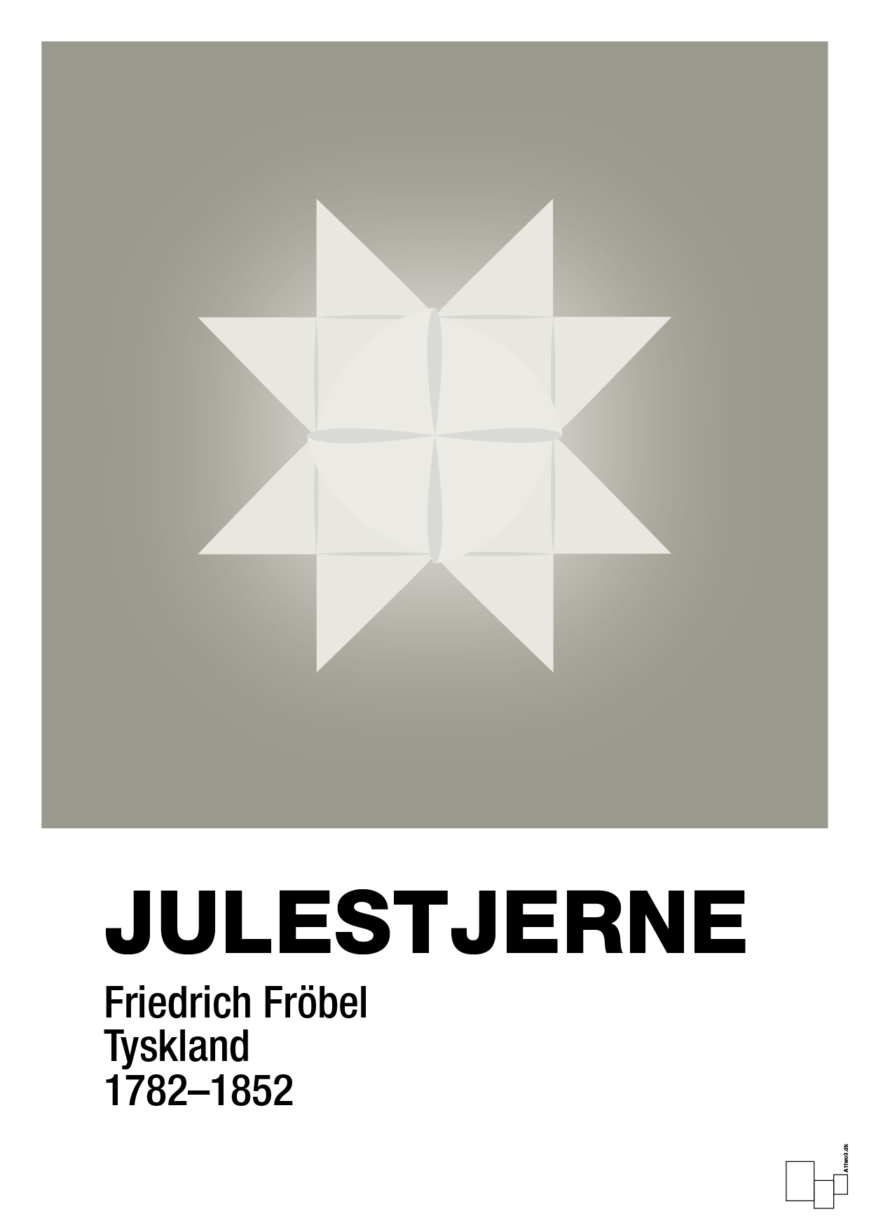plakat: julepynt julestjerne - battleship gray-Jul-A1two3