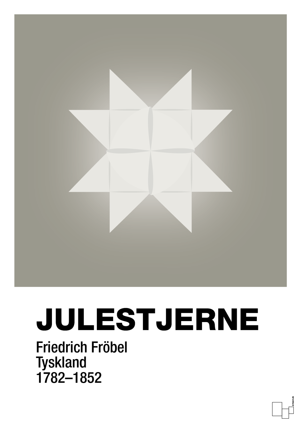 plakat: julepynt julestjerne - battleship gray-Jul-A1two3