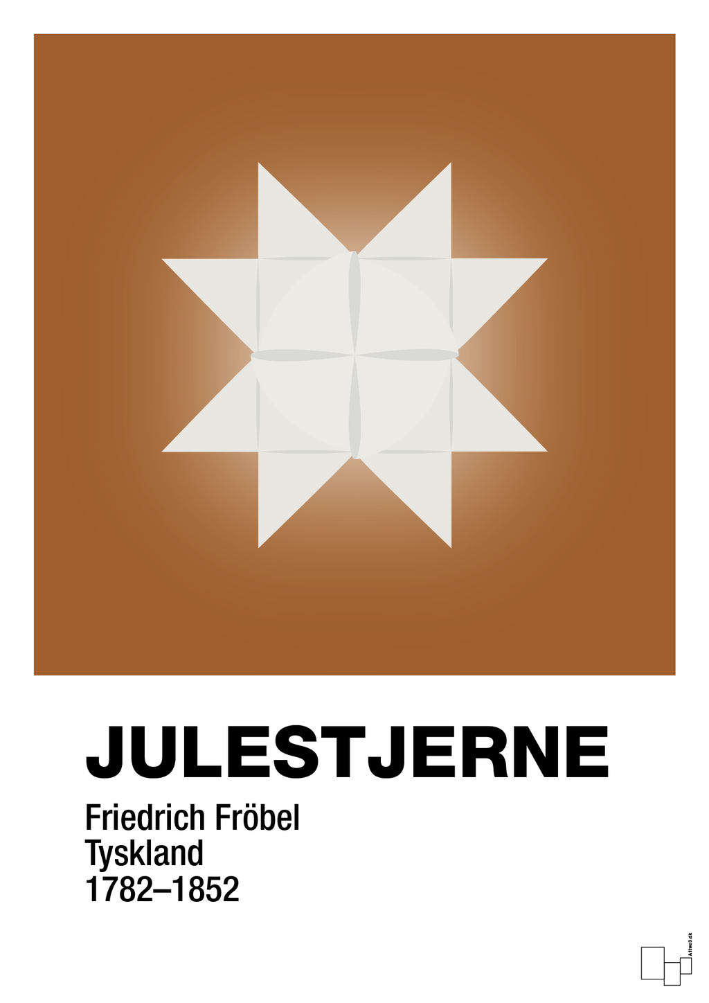plakat: julepynt julestjerne - cognac-Jul-A1two3