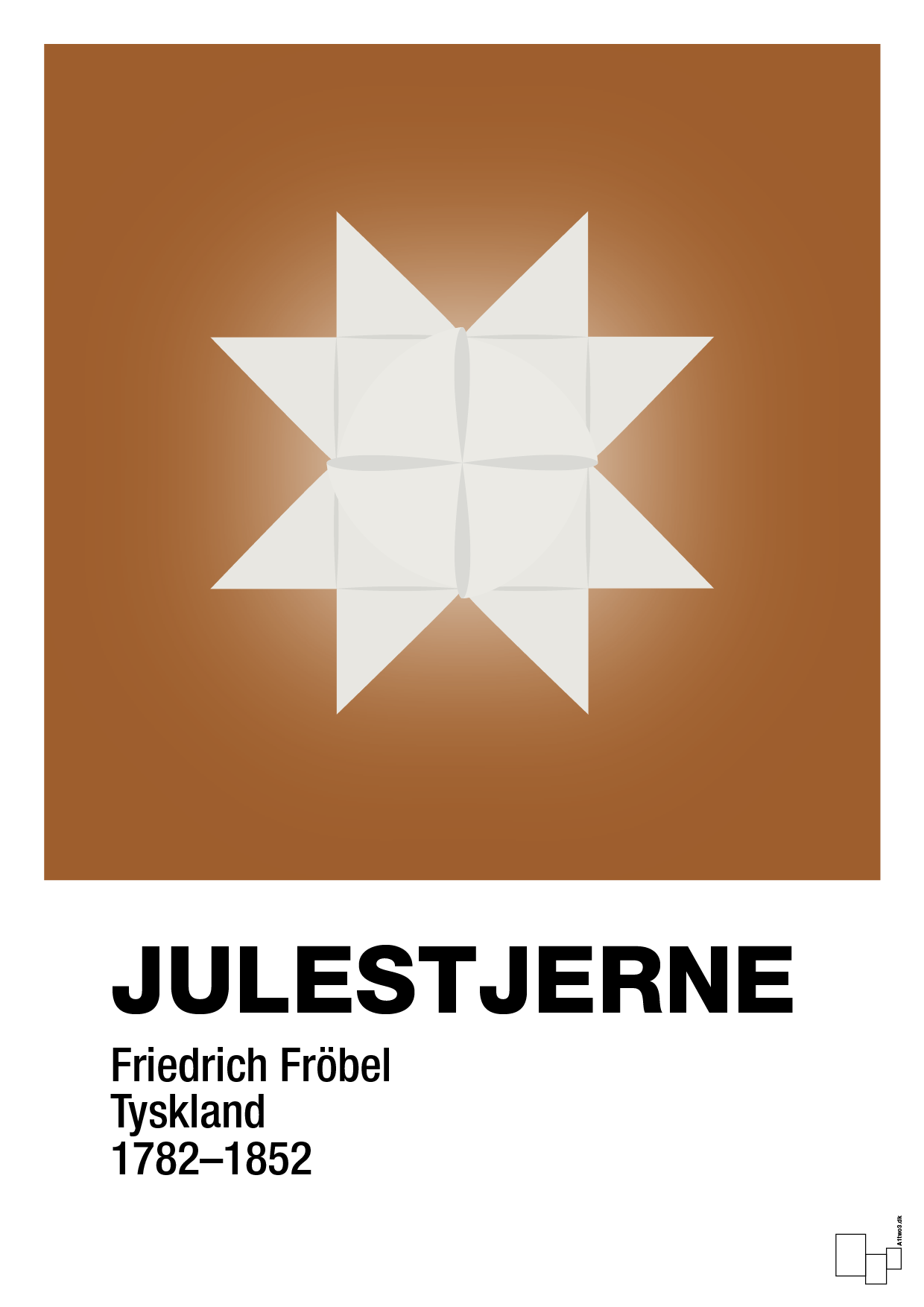 plakat: julepynt julestjerne - cognac-Jul-A1two3