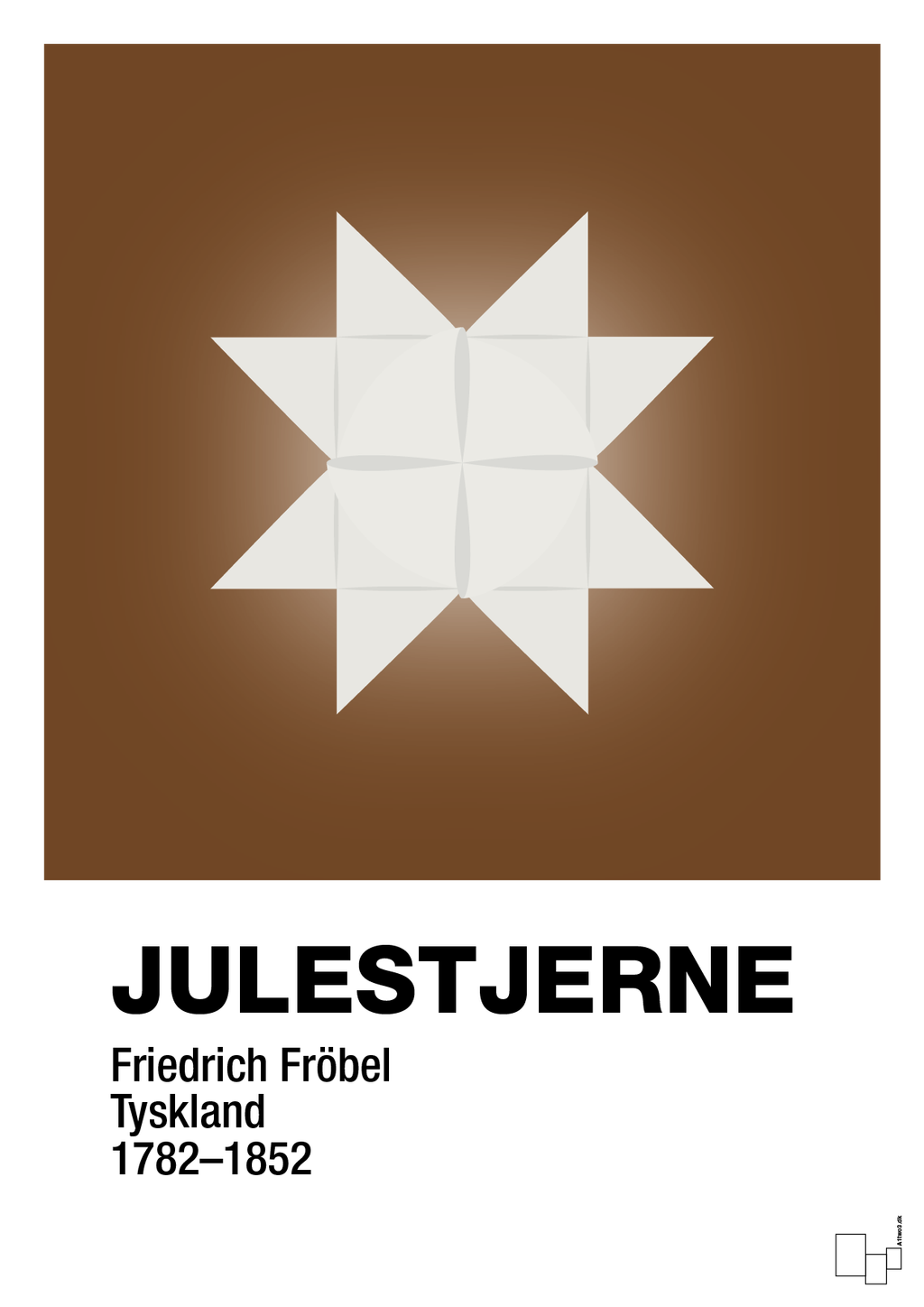 plakat: julepynt julestjerne - dark brown-Jul-A1two3