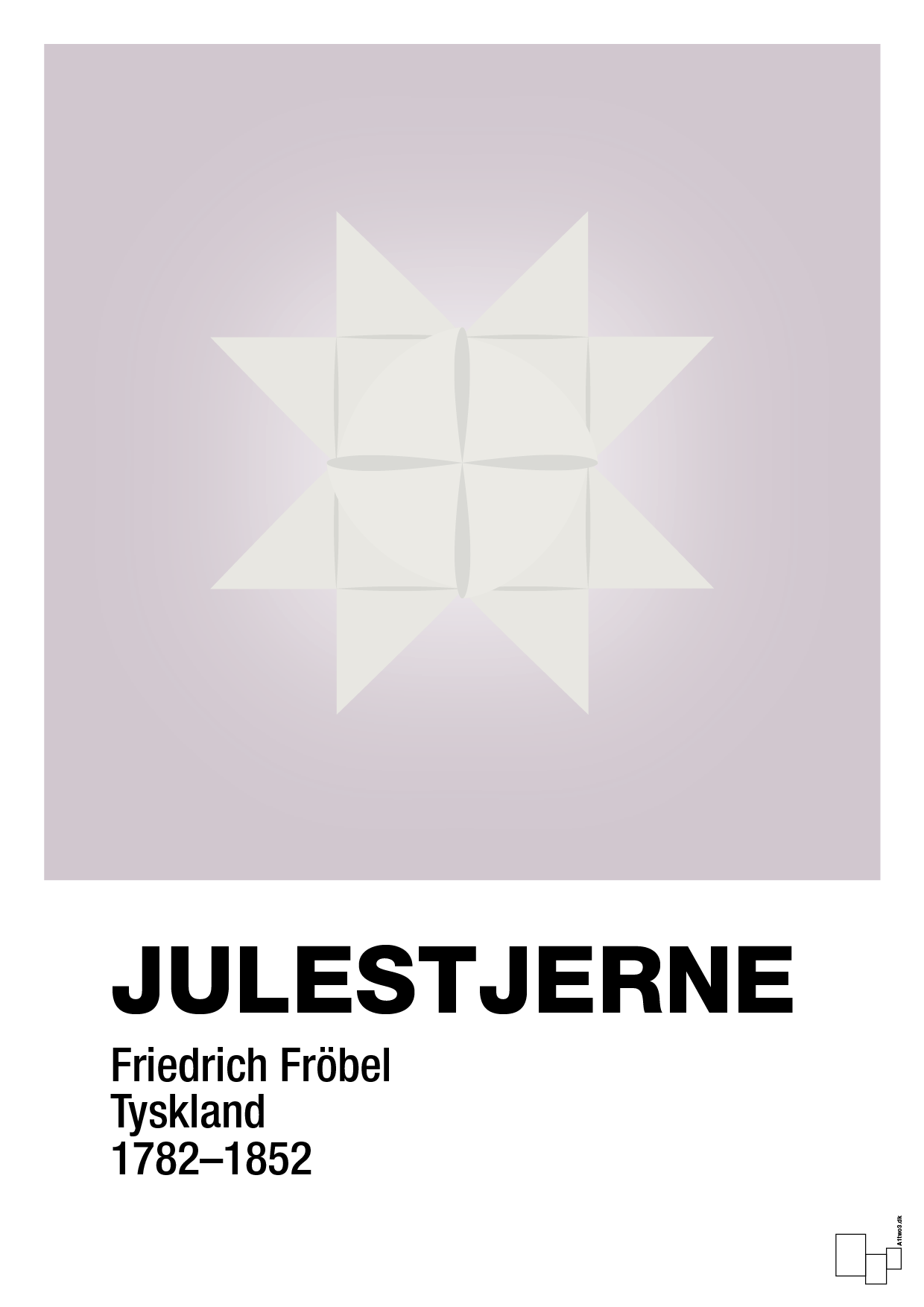 plakat: julepynt julestjerne - dusty lilac-Jul-A1two3