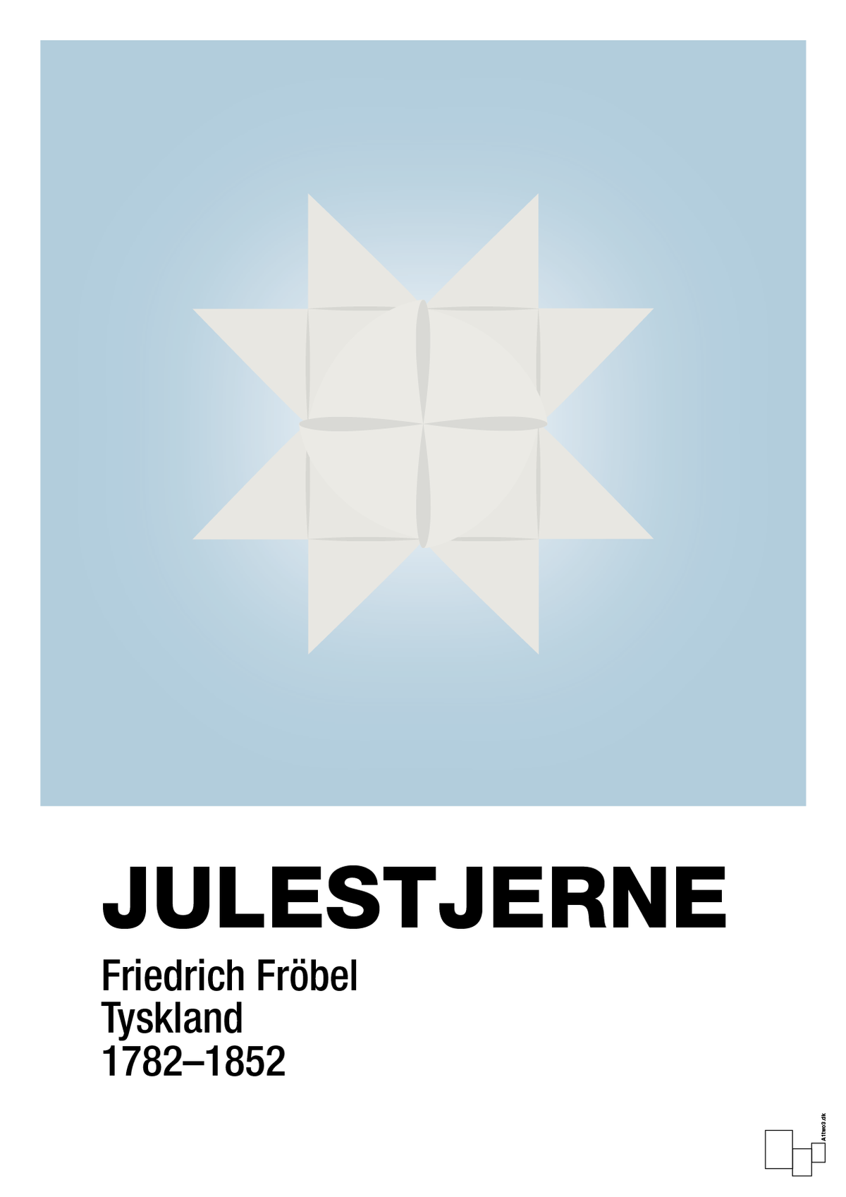 plakat: julepynt julestjerne - heavenly blue-Jul-A1two3