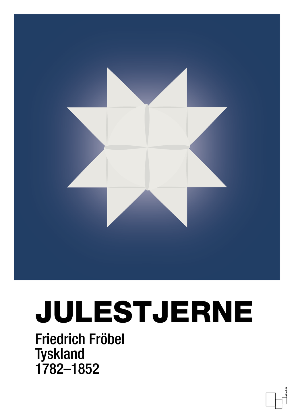 plakat: julepynt julestjerne - lapis blue-Jul-A1two3