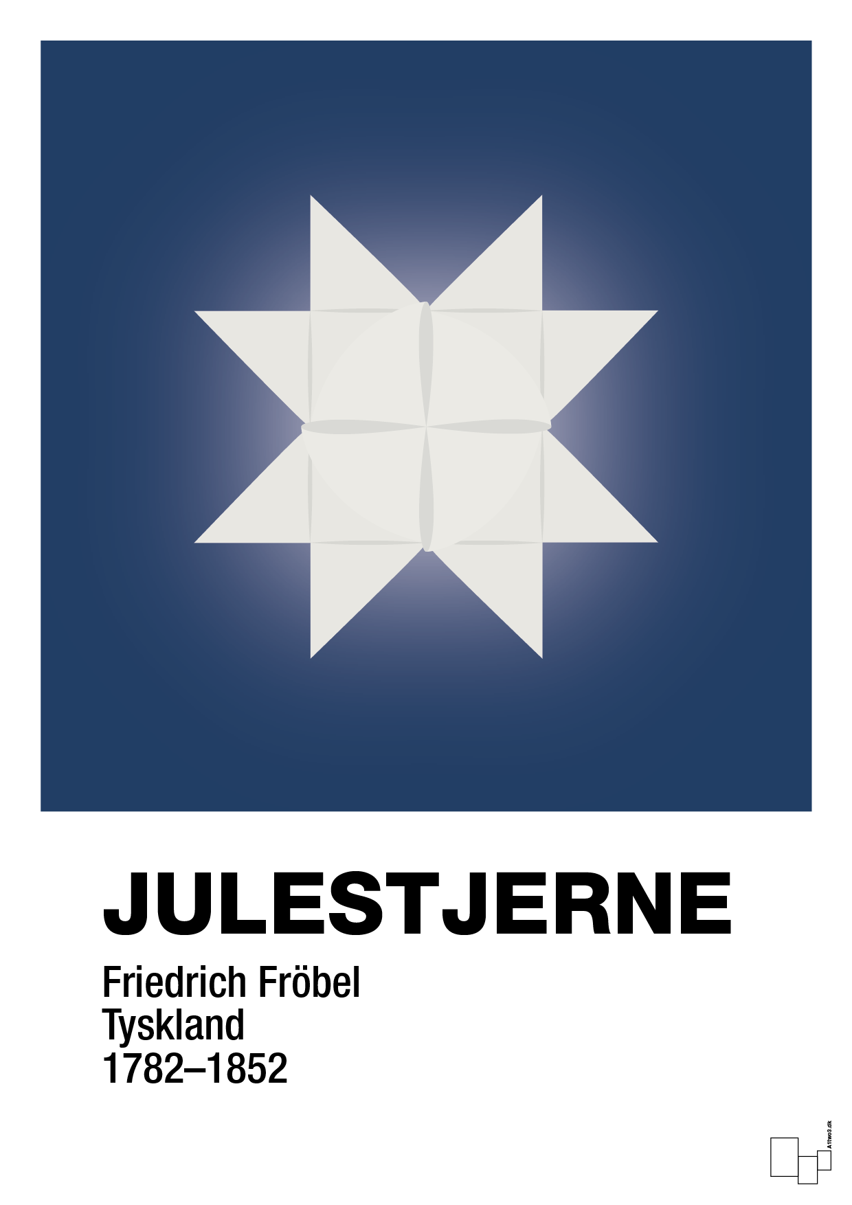 plakat: julepynt julestjerne - lapis blue-Jul-A1two3