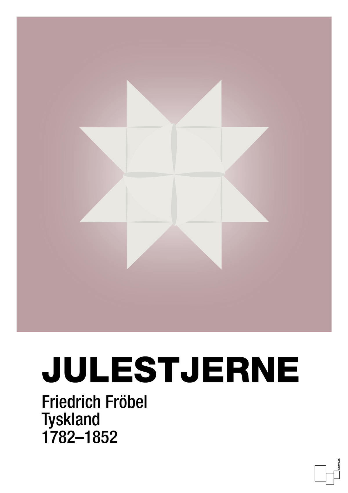 plakat: julepynt julestjerne - light rose-Jul-A1two3