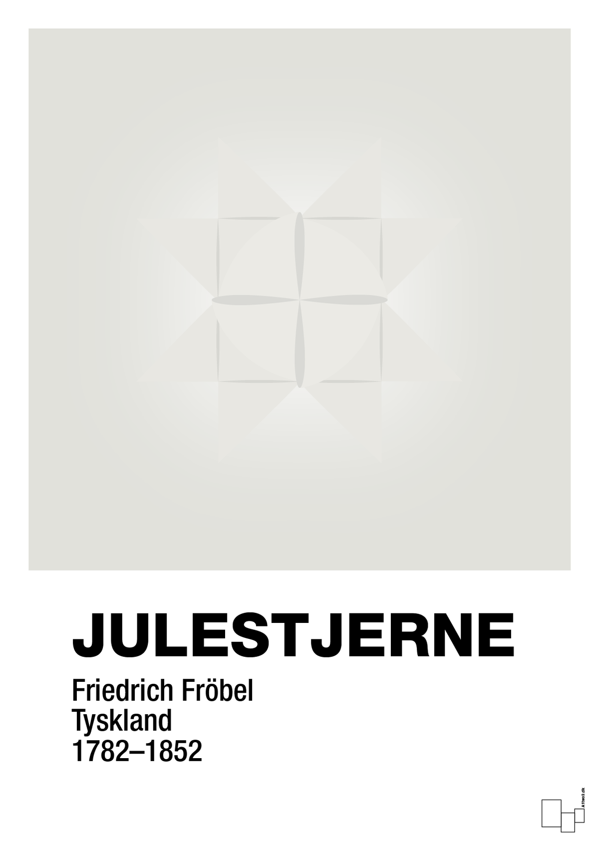 plakat: julepynt julestjerne - painters white-Jul-A1two3