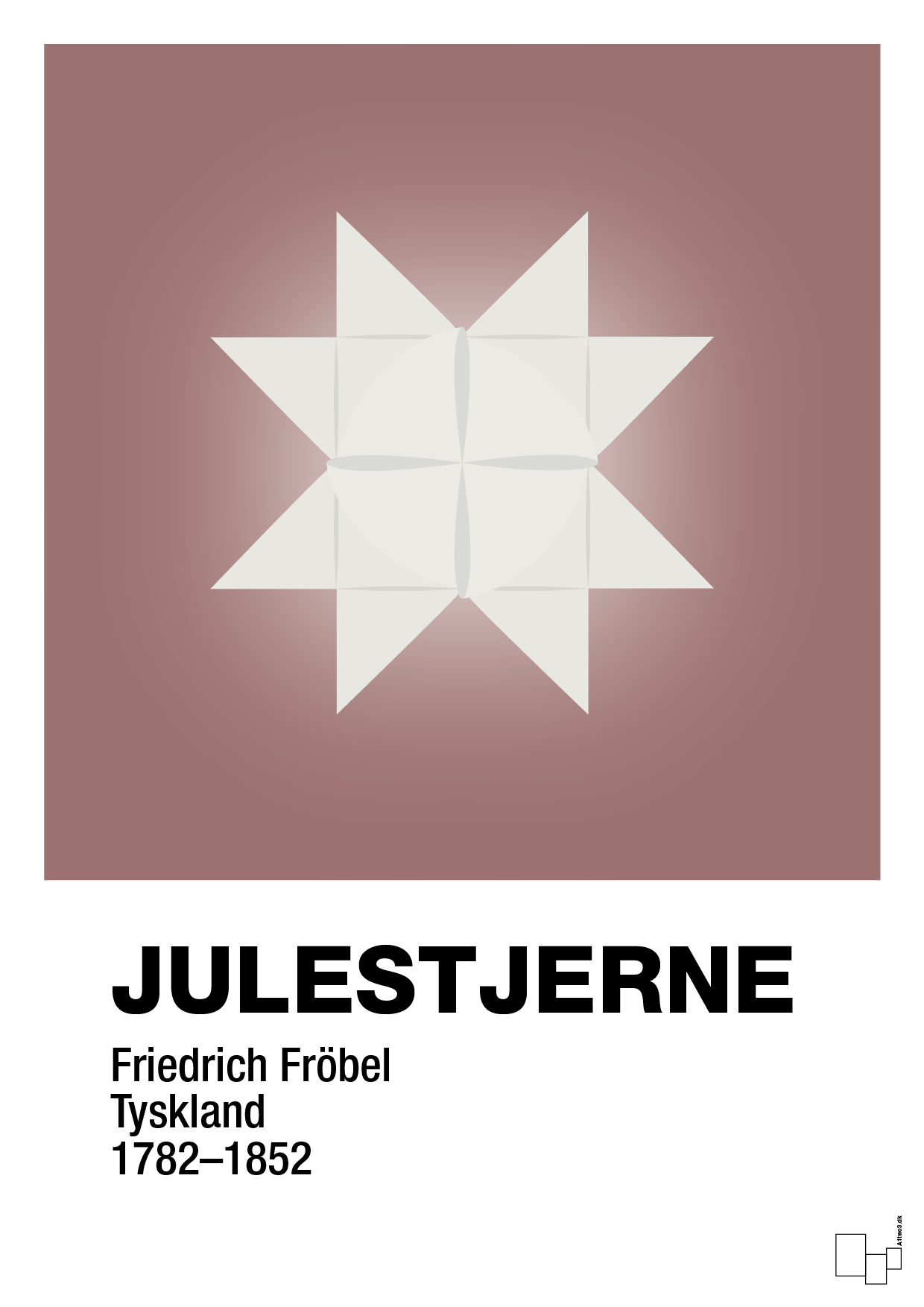 plakat: julepynt julestjerne - plum-Jul-A1two3