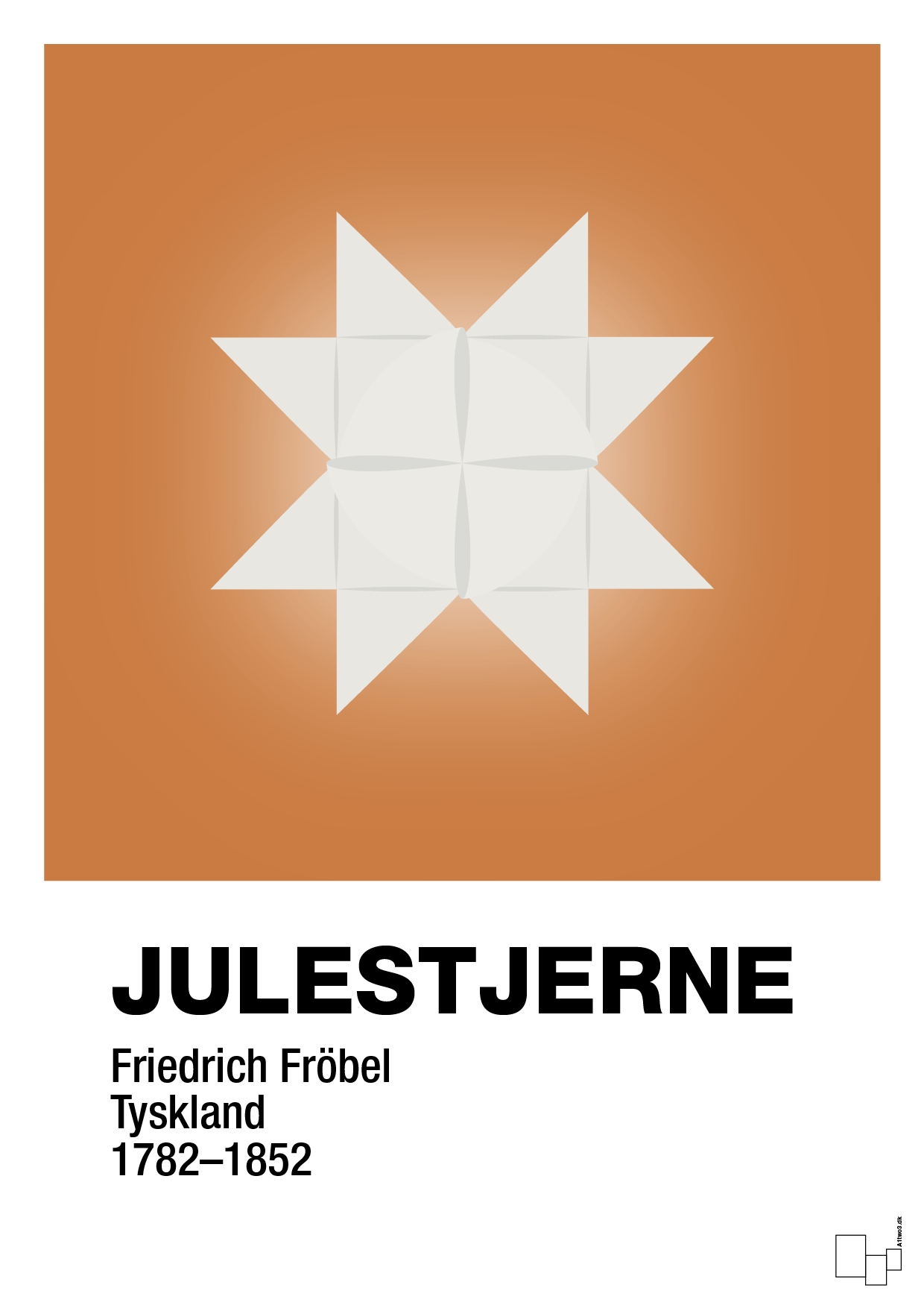 plakat: julepynt julestjerne - rumba orange-Jul-A1two3