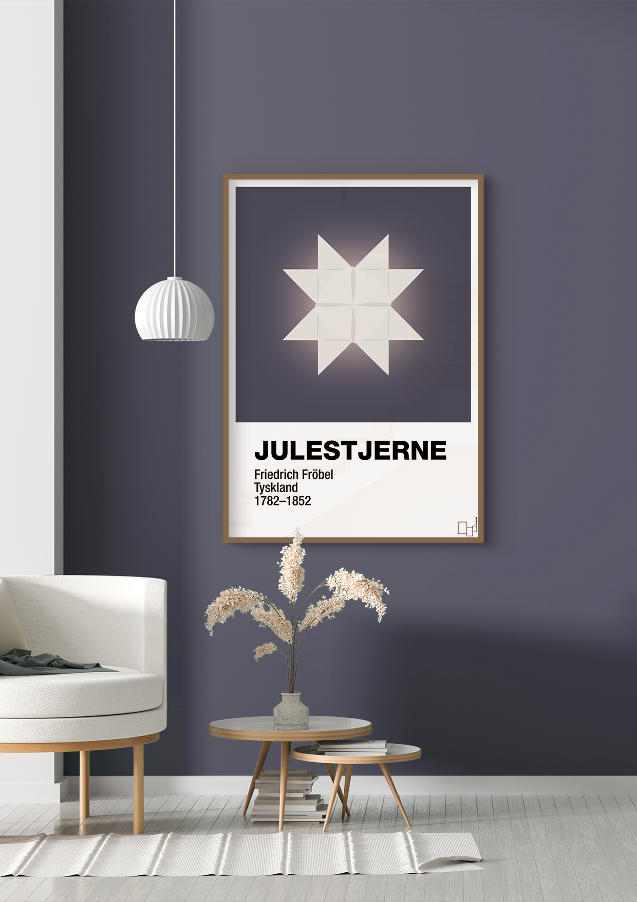 plakat: julepynt julestjerne - graphic charcoal-Jul-A1two3