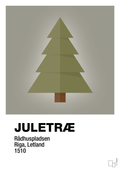 plakat: julepynt juletræ - battleship gray-Jul-A1two3