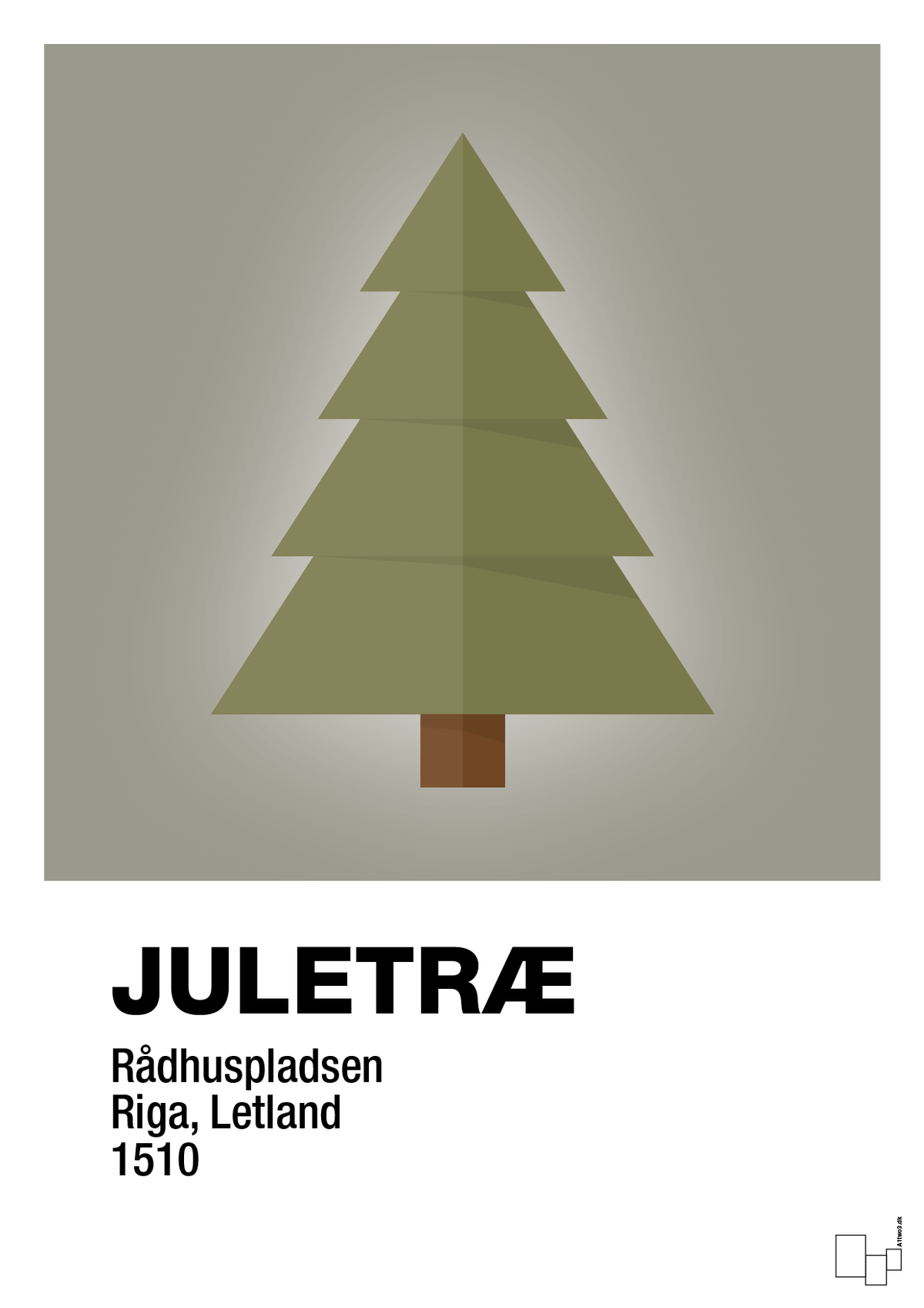 plakat: julepynt juletræ - battleship gray-Jul-A1two3