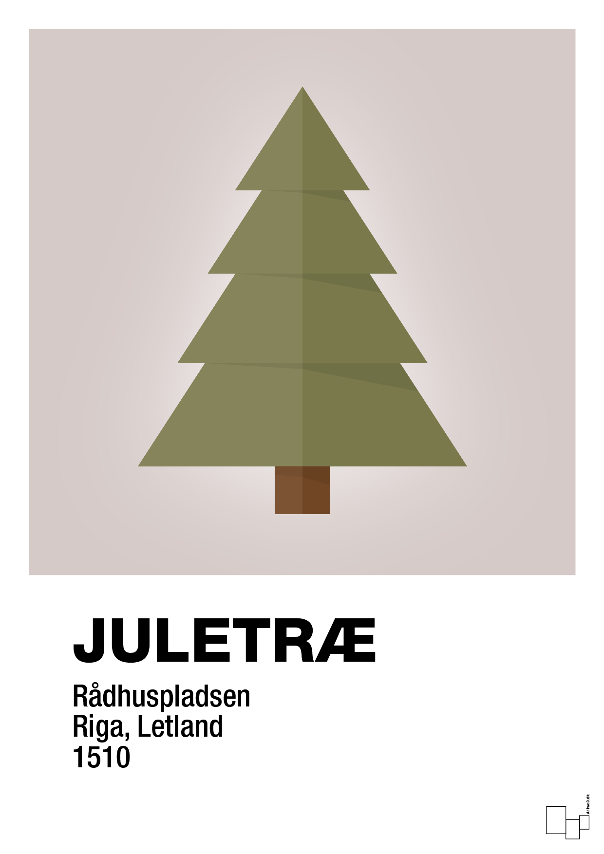 plakat: julepynt juletræ - broken beige-Jul-A1two3
