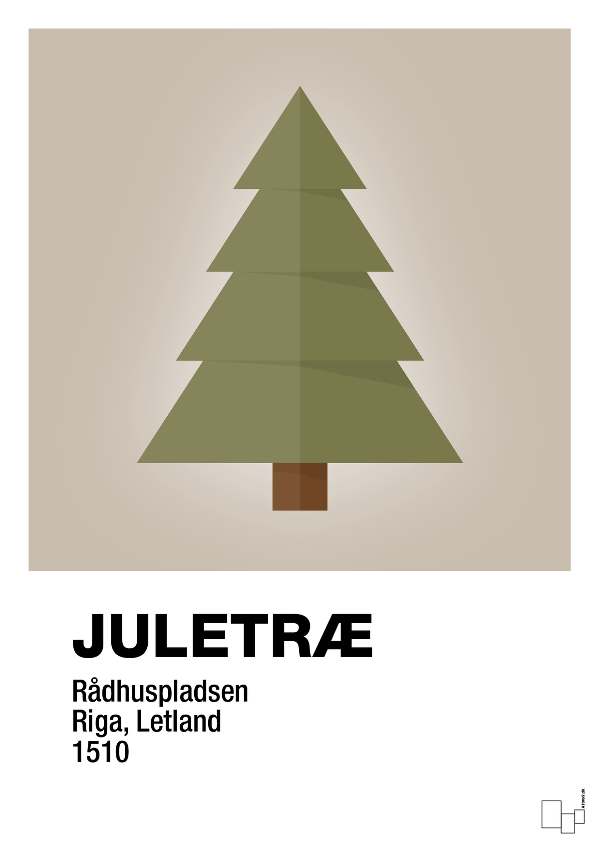 plakat: julepynt juletræ - creamy mushroom-Jul-A1two3
