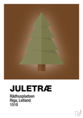 plakat: julepynt juletræ - dark brown-Jul-A1two3