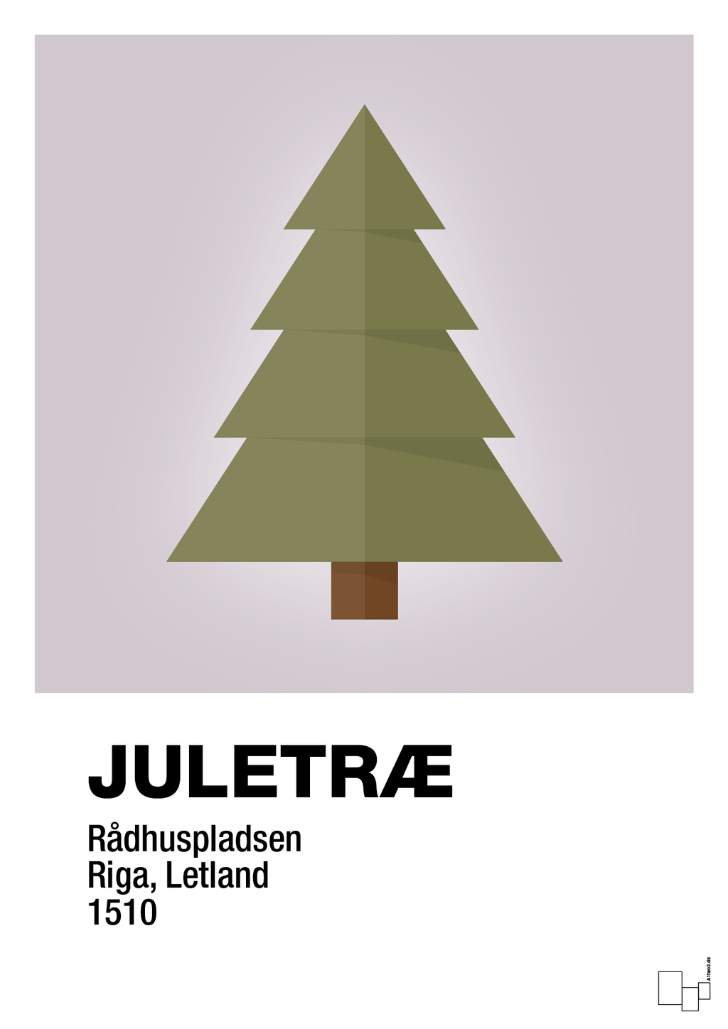 plakat: julepynt juletræ - dusty lilac-Jul-A1two3