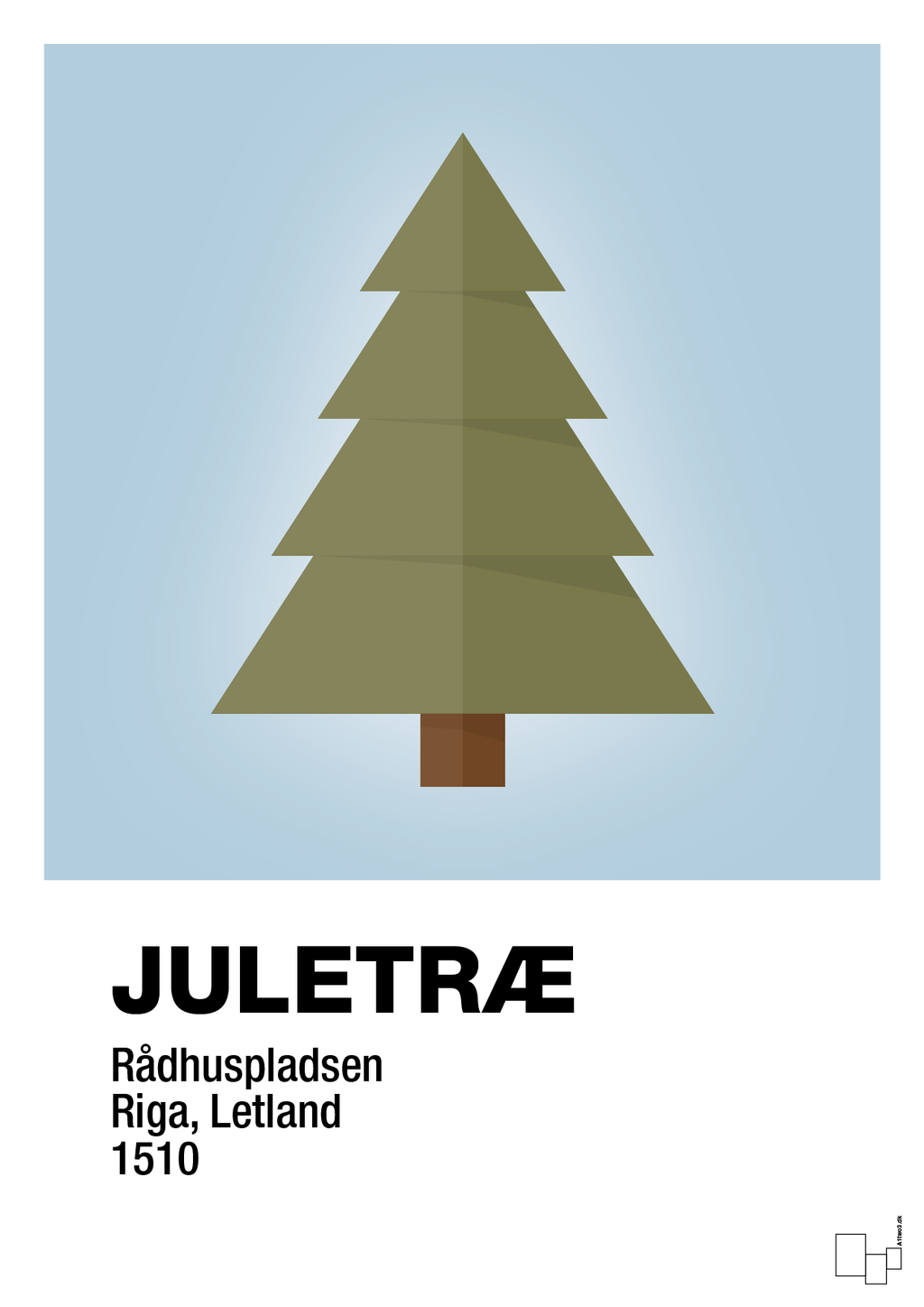 plakat: julepynt juletræ - heavenly blue-Jul-A1two3