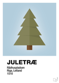plakat: julepynt juletræ - heavenly blue-Jul-A1two3
