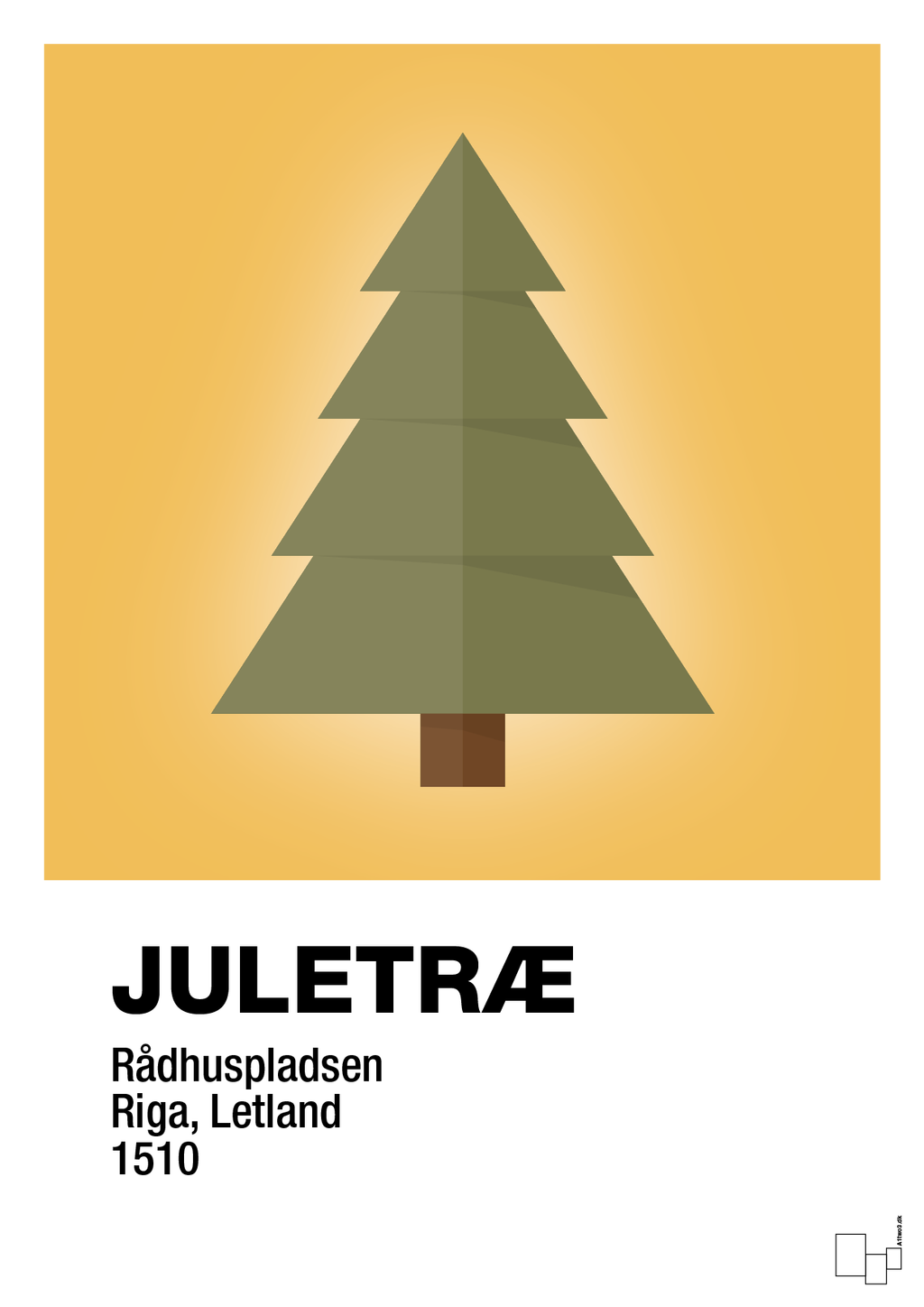 plakat: julepynt juletræ - honeycomb-Jul-A1two3