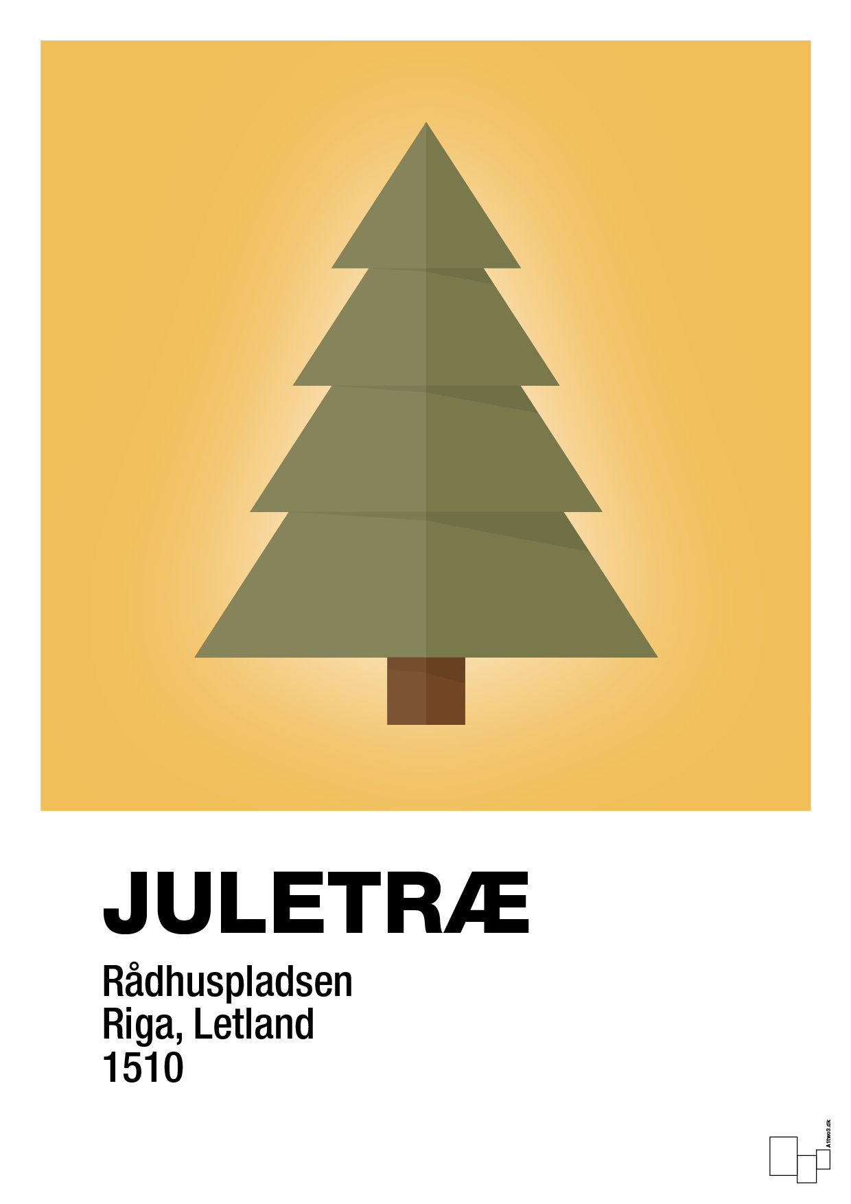 plakat: julepynt juletræ - honeycomb-Jul-A1two3