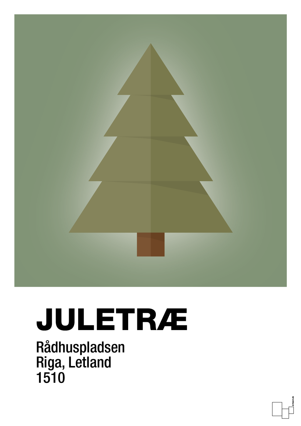 plakat: julepynt juletræ - jade-Jul-A1two3