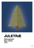 plakat: julepynt juletræ - lapis blue-Jul-A1two3
