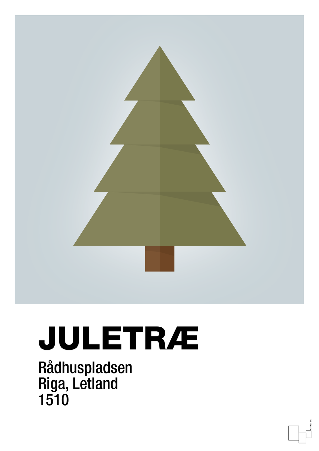 plakat: julepynt juletræ - light drizzle-Jul-A1two3