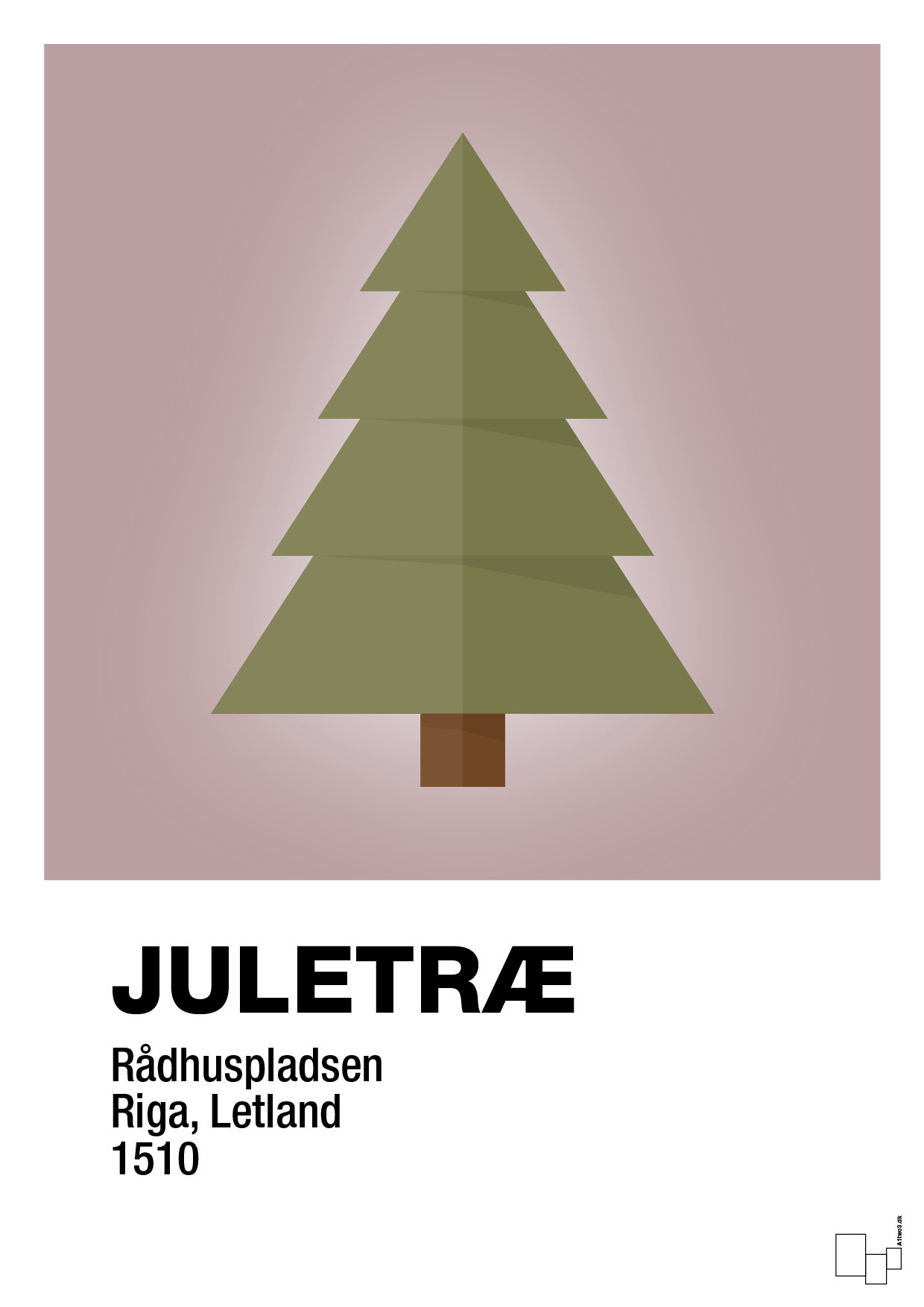 plakat: julepynt juletræ - light rose-Jul-A1two3