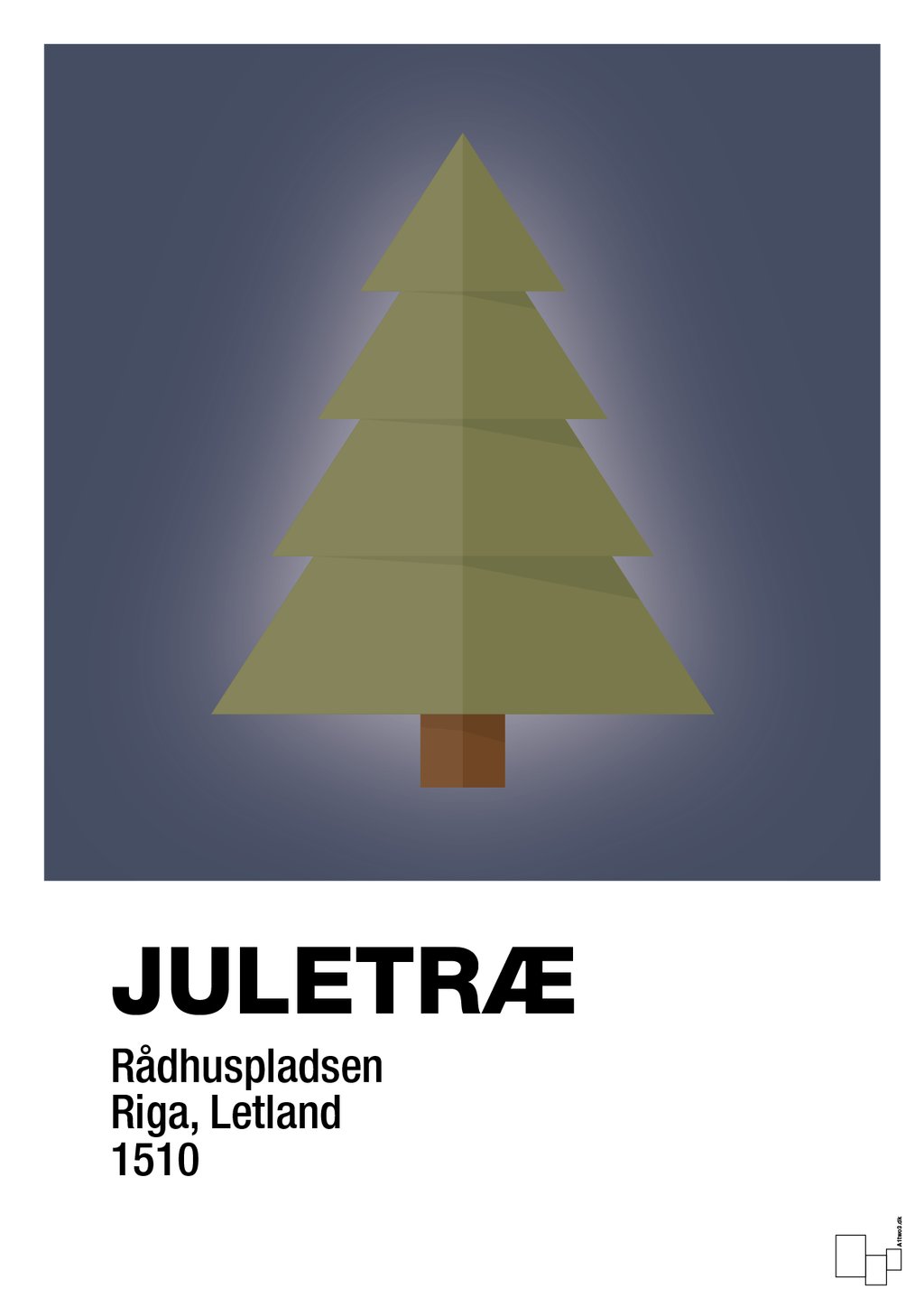 Julepynt juletræ - petrol-Jul-A1two3