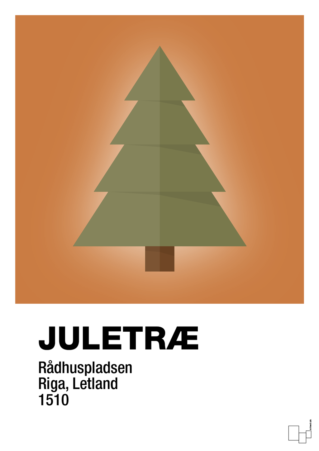 plakat: julepynt juletræ - rumba orange-Jul-A1two3