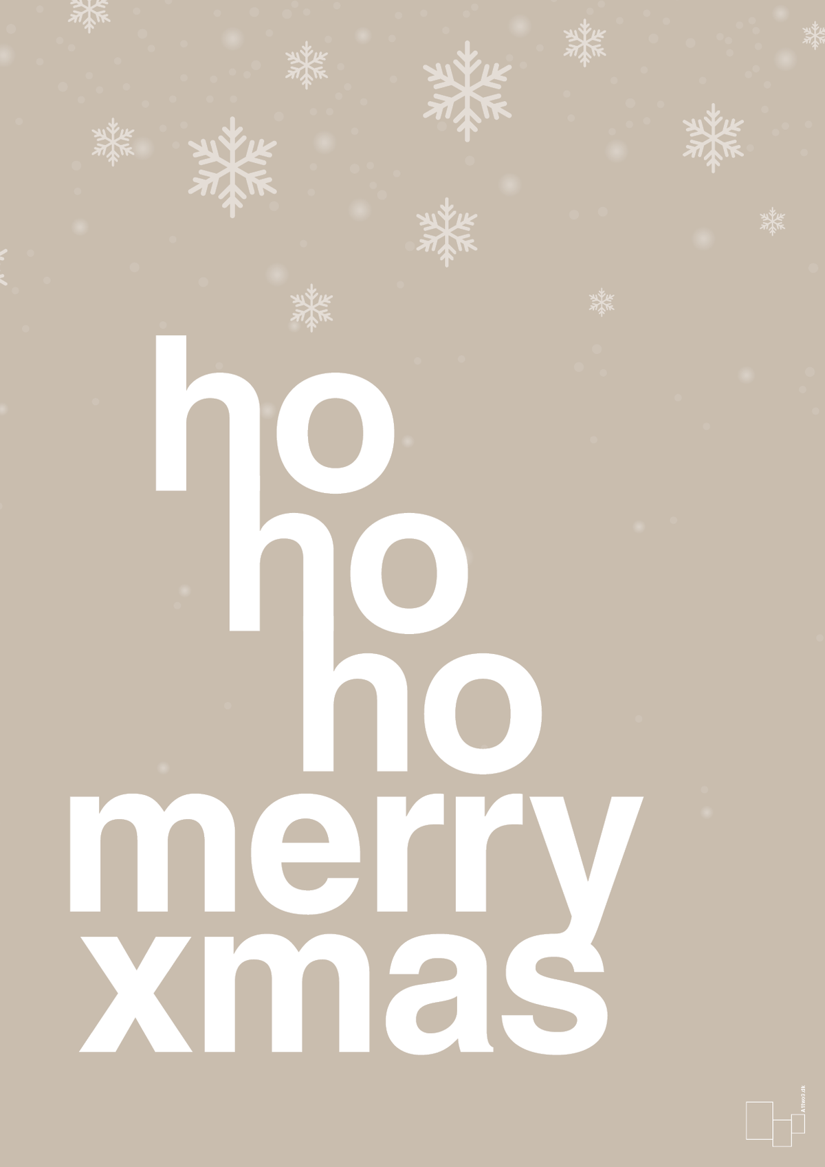 plakat: ho ho ho merry xmas - creamy mushroom-Jul-A1two3