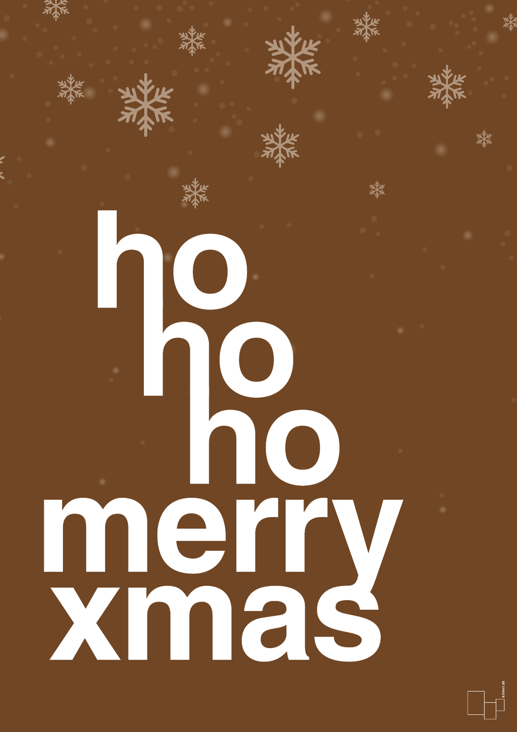 plakat: ho ho ho merry xmas - dark brown-Jul-A1two3