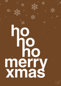plakat: ho ho ho merry xmas - dark brown-Jul-A1two3
