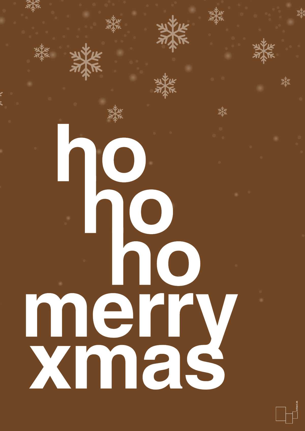 plakat: ho ho ho merry xmas - dark brown-Jul-A1two3
