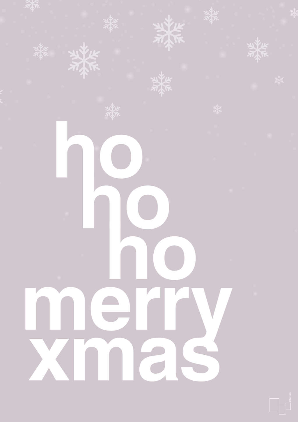 plakat: ho ho ho merry xmas - dusty lilac-Jul-A1two3
