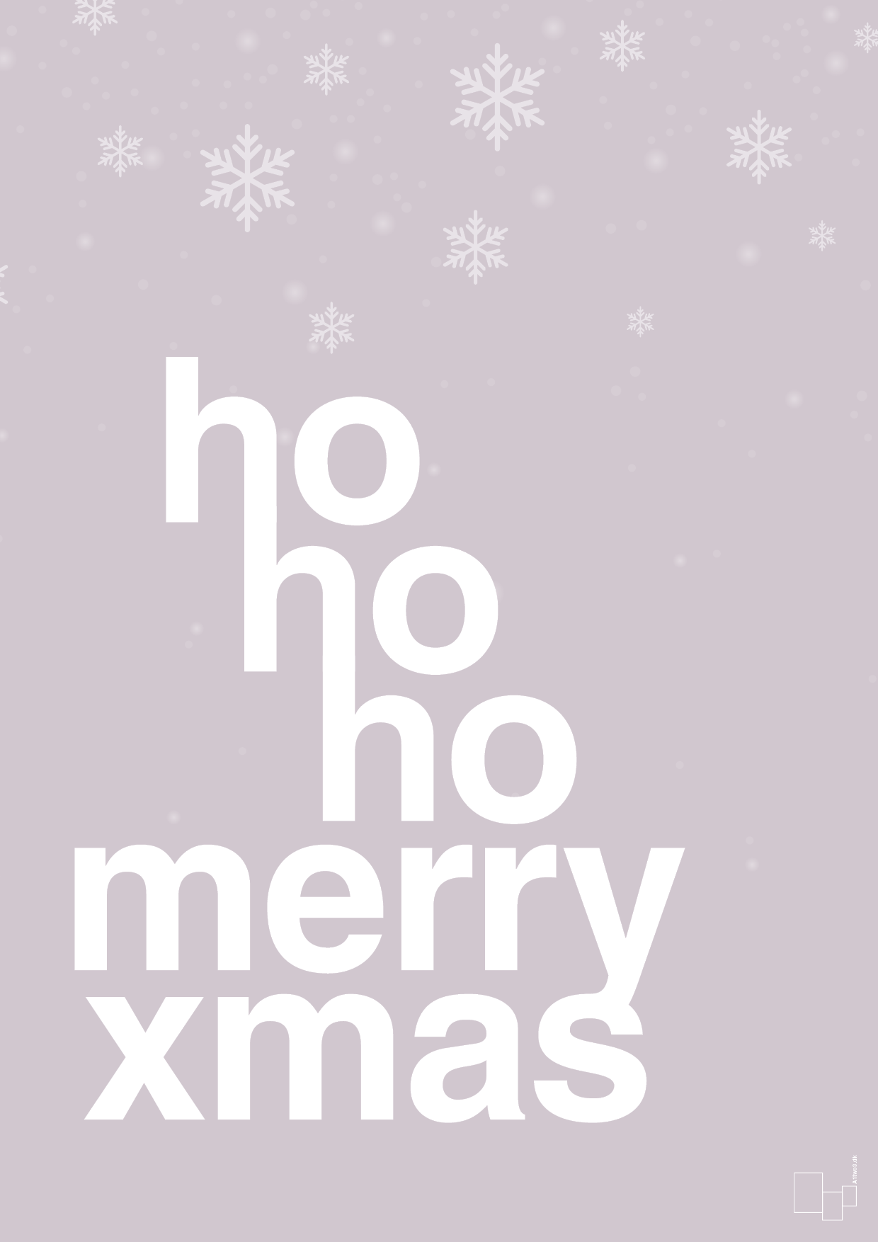 plakat: ho ho ho merry xmas - dusty lilac-Jul-A1two3