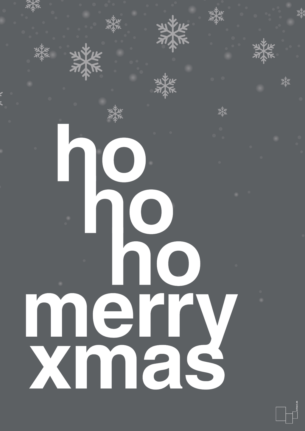 plakat: ho ho ho merry xmas - graphic charcoal-Jul-A1two3