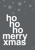 plakat: ho ho ho merry xmas - graphic charcoal-Jul-A1two3