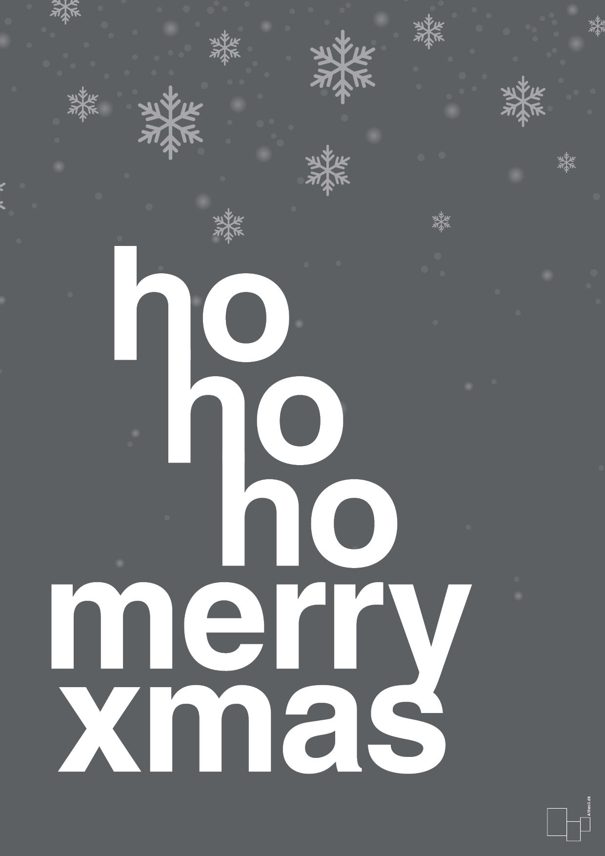plakat: ho ho ho merry xmas - graphic charcoal-Jul-A1two3