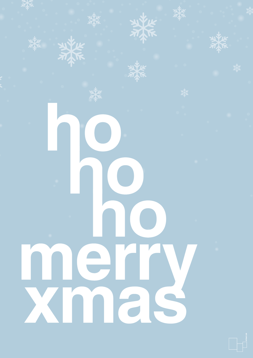 plakat: ho ho ho merry xmas - heavenly blue-Jul-A1two3
