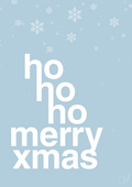 plakat: ho ho ho merry xmas - heavenly blue-Jul-A1two3