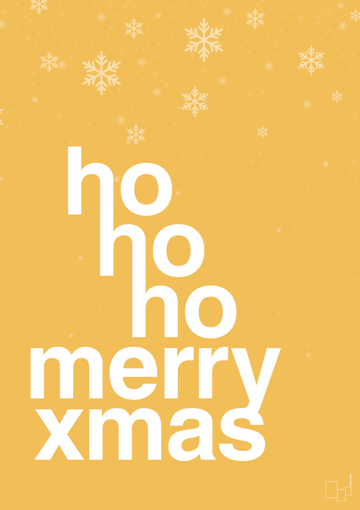 plakat: ho ho ho merry xmas - honeycomb-Jul-A1two3