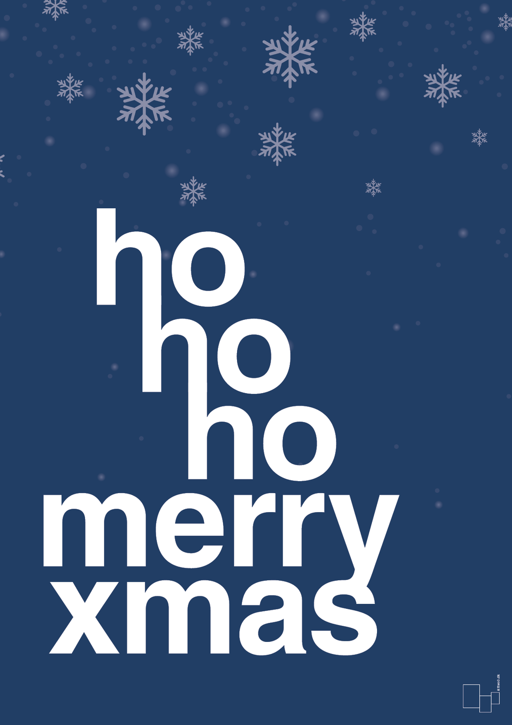 plakat: ho ho ho merry xmas - lapis blue-Jul-A1two3