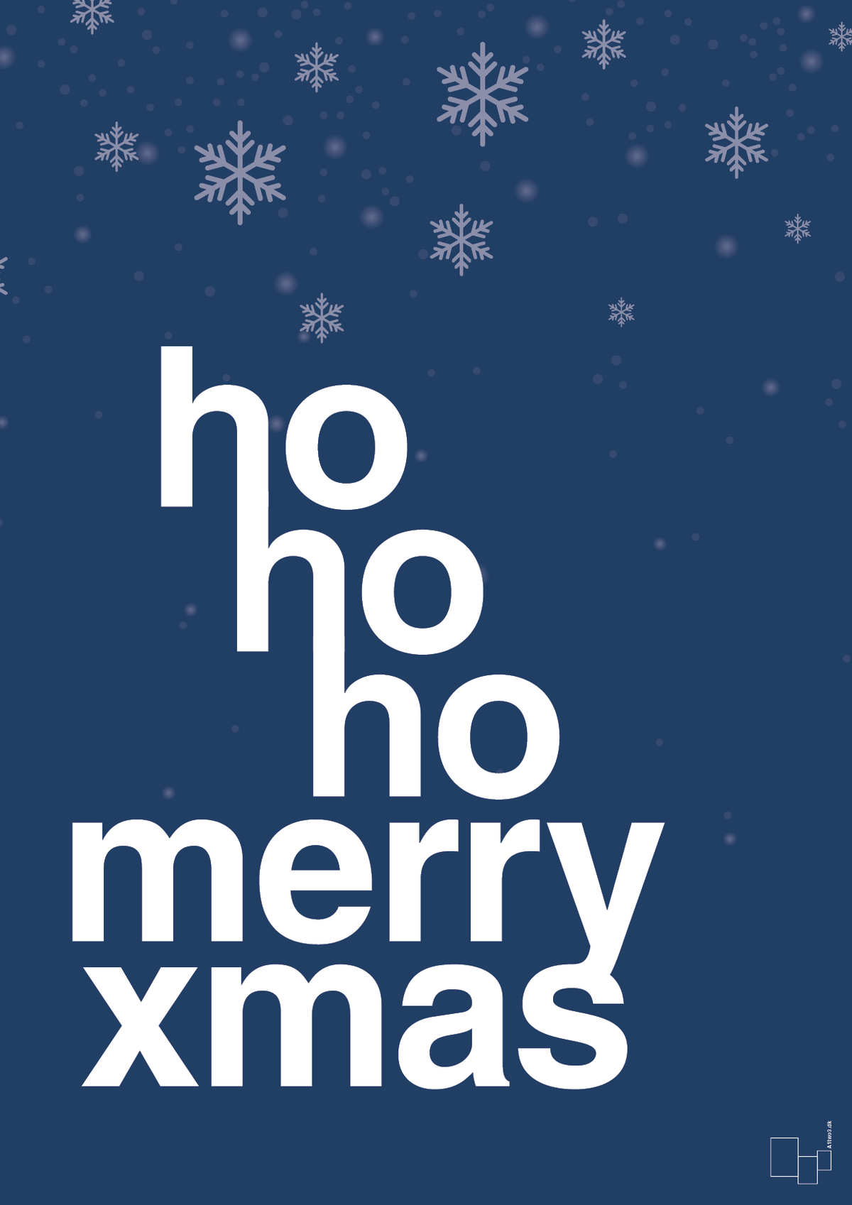 plakat: ho ho ho merry xmas - lapis blue-Jul-A1two3