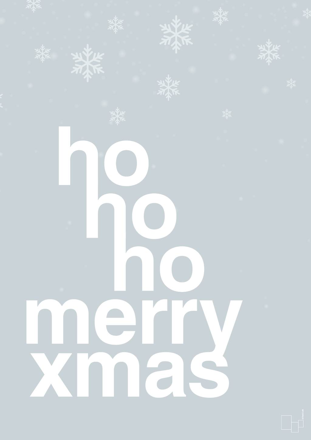 plakat: ho ho ho merry xmas - light drizzle-Jul-A1two3