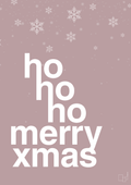 plakat: ho ho ho merry xmas - light rose-Jul-A1two3