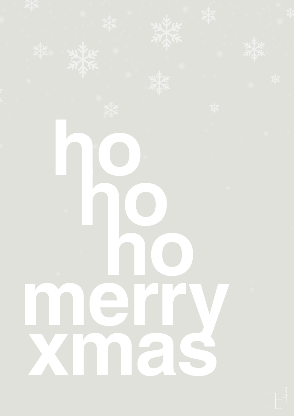 plakat: ho ho ho merry xmas - painters white-Jul-A1two3