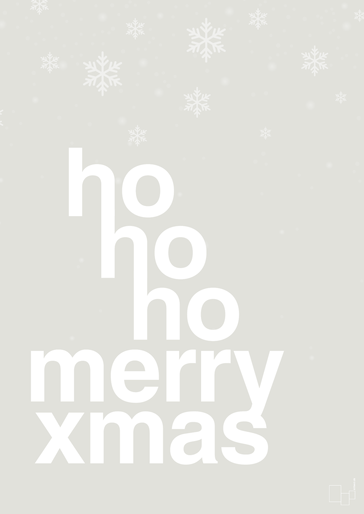 plakat: ho ho ho merry xmas - painters white-Jul-A1two3