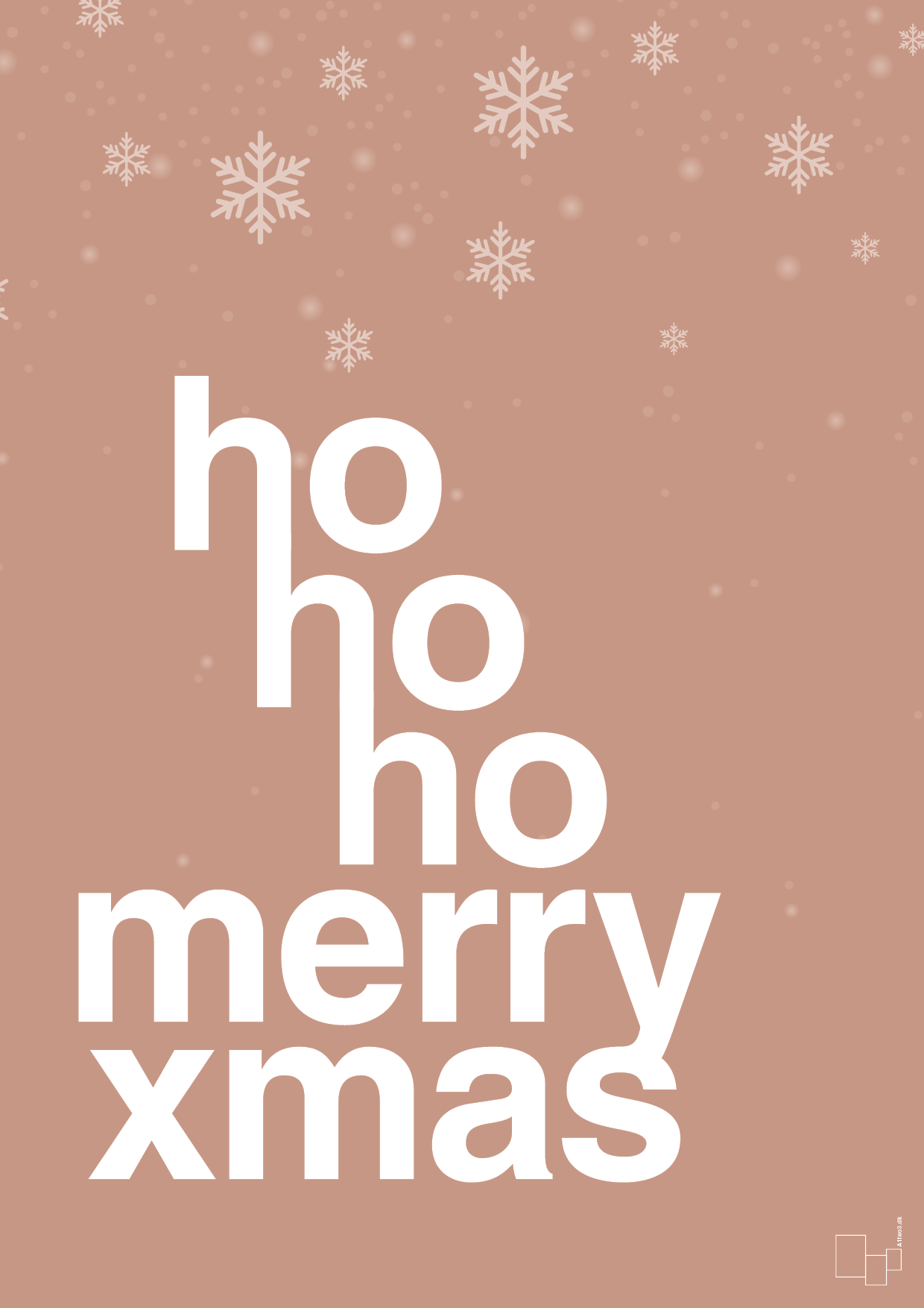 plakat: ho ho ho merry xmas - powder-Jul-A1two3